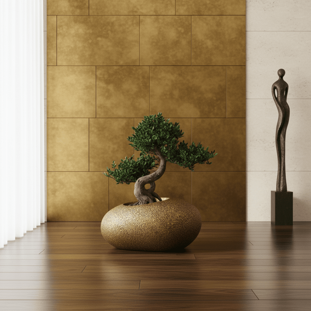 The Golden Stone Planter